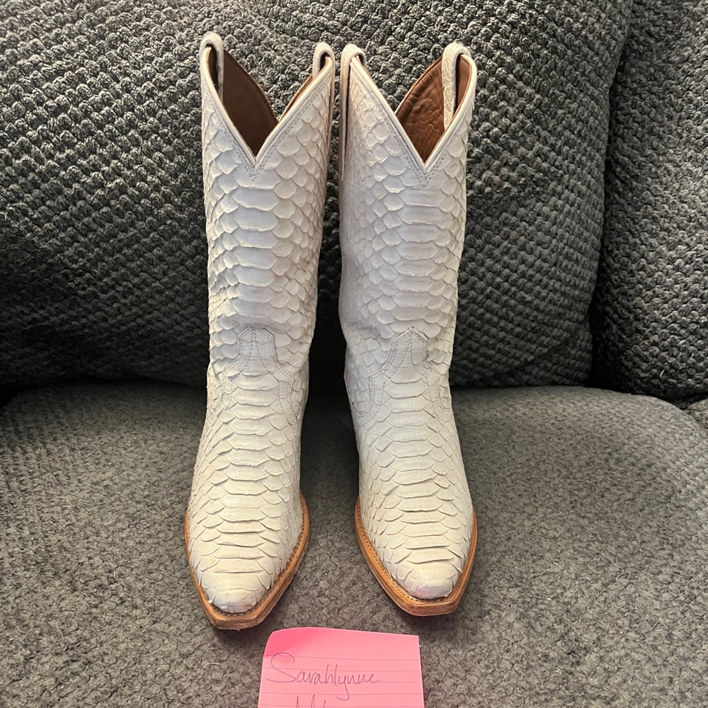 Tecovas Savannah Bone Python Size 8.5 - image 1